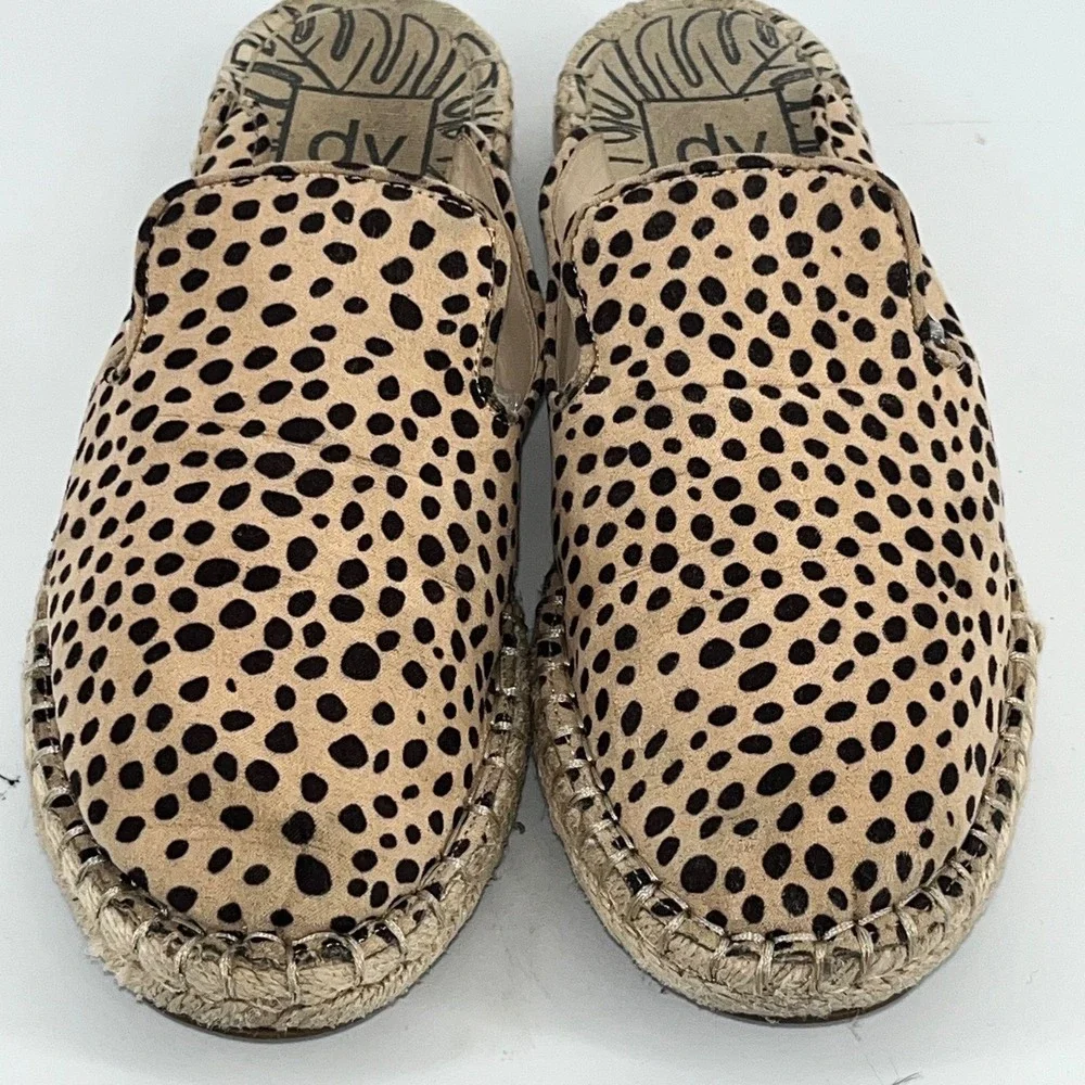 DV Dolce Vita Leopard Print Espadrille Mules Slip‎ On Flats Women Size 8